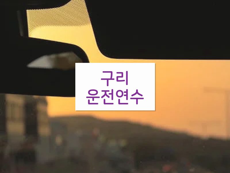 구리운전연수 후기