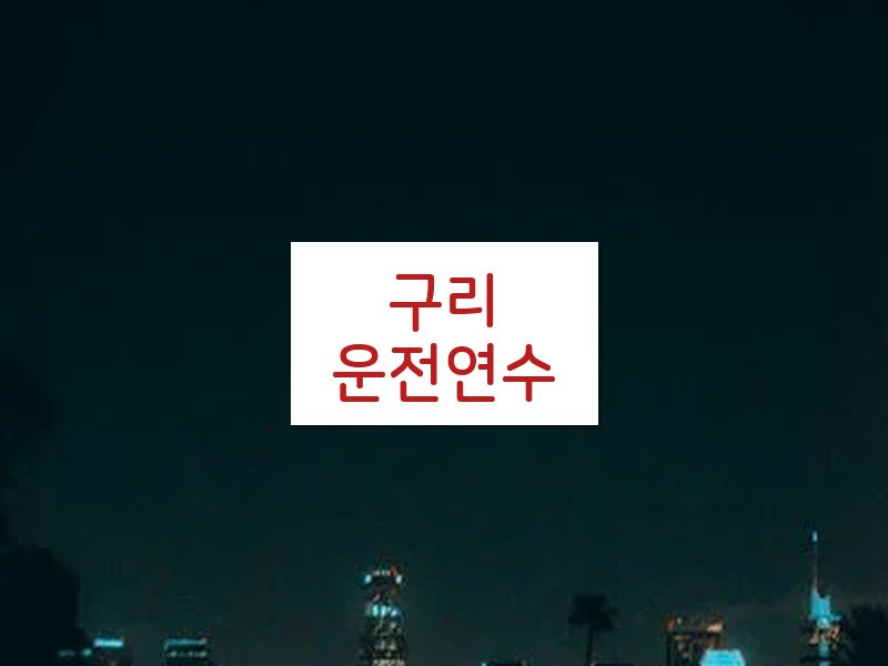 구리운전연수 후기