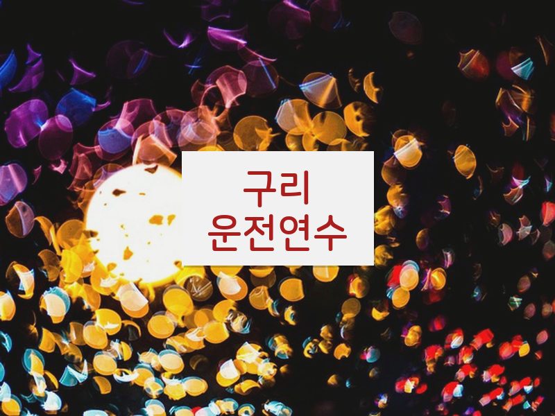구리운전연수 후기